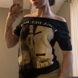 black off the shoulder lana del rey top